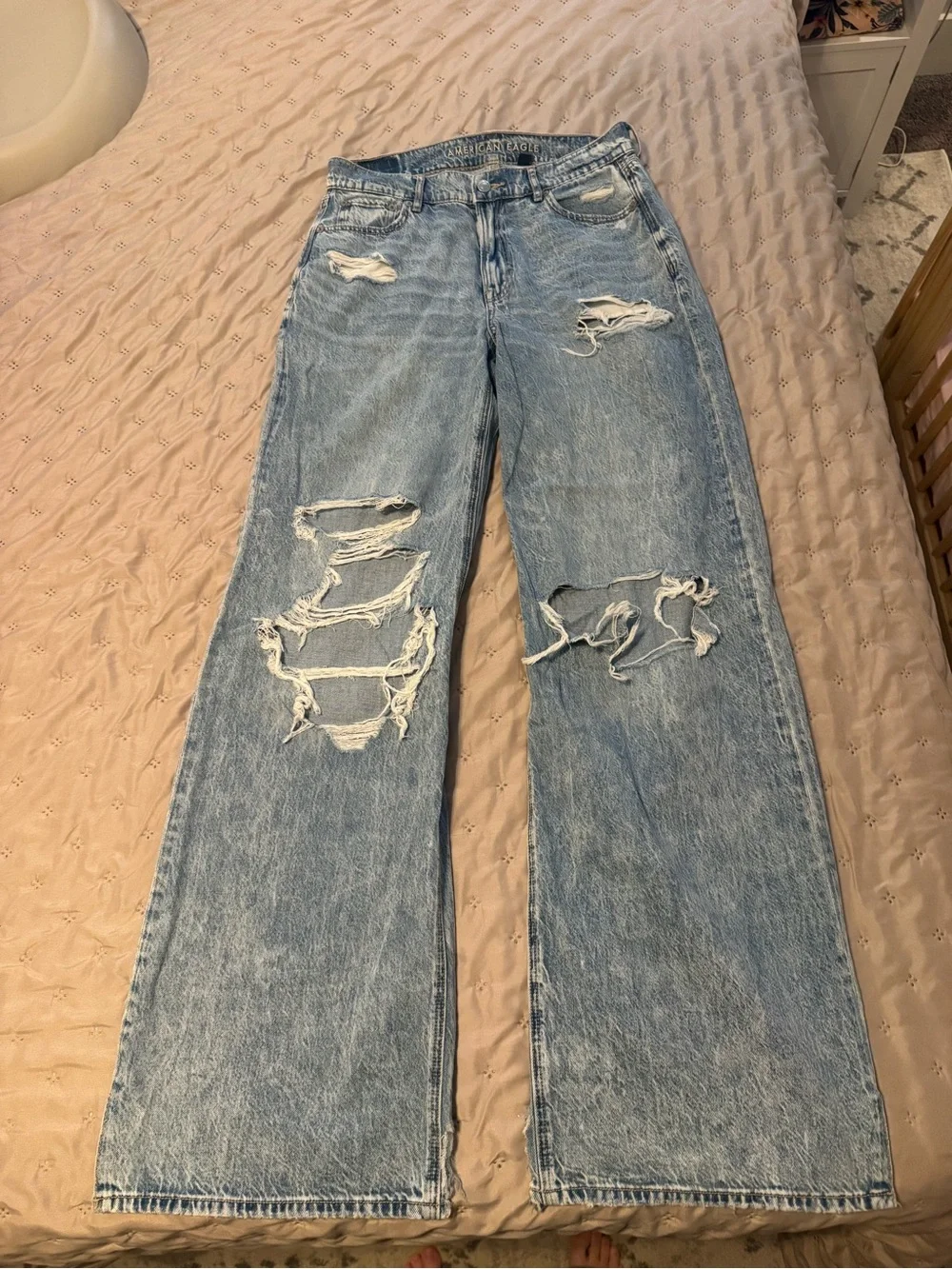 (LONG LENGTH) Distressed Dream Drapey Women's Jeans